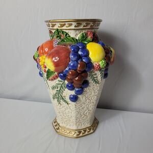 Fitz and Floyd Vintage Vase Venezia Fruit Harvest